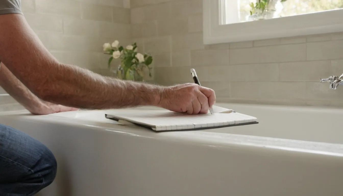 Homeowner checking caulk around a bathtub in the Daly City area